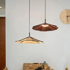 Suspension ronde classique en bois avec abat-jour pour la maison