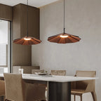 Suspension ronde classique en bois avec abat-jour pour la maison