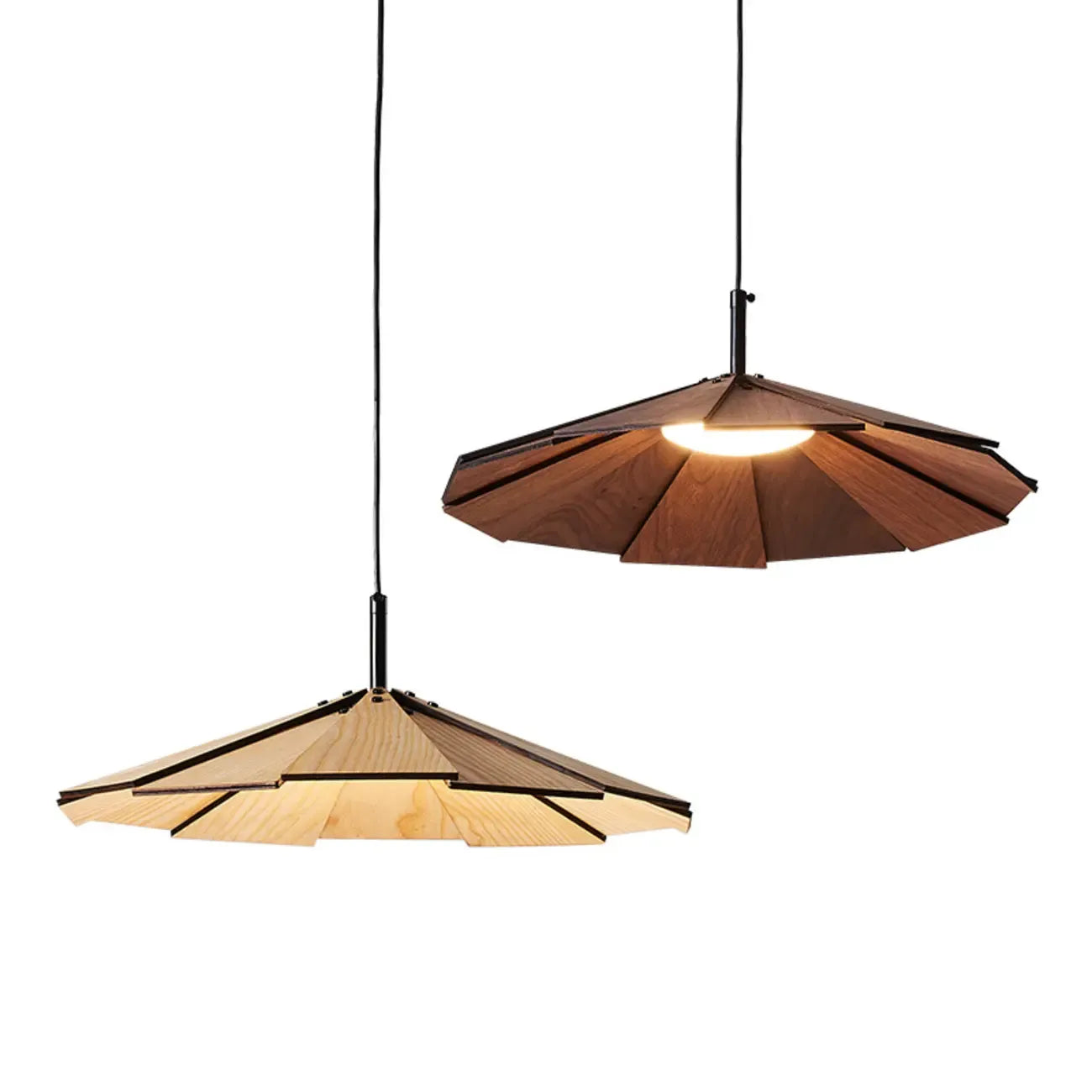 Suspension ronde classique en bois avec abat-jour pour la maison