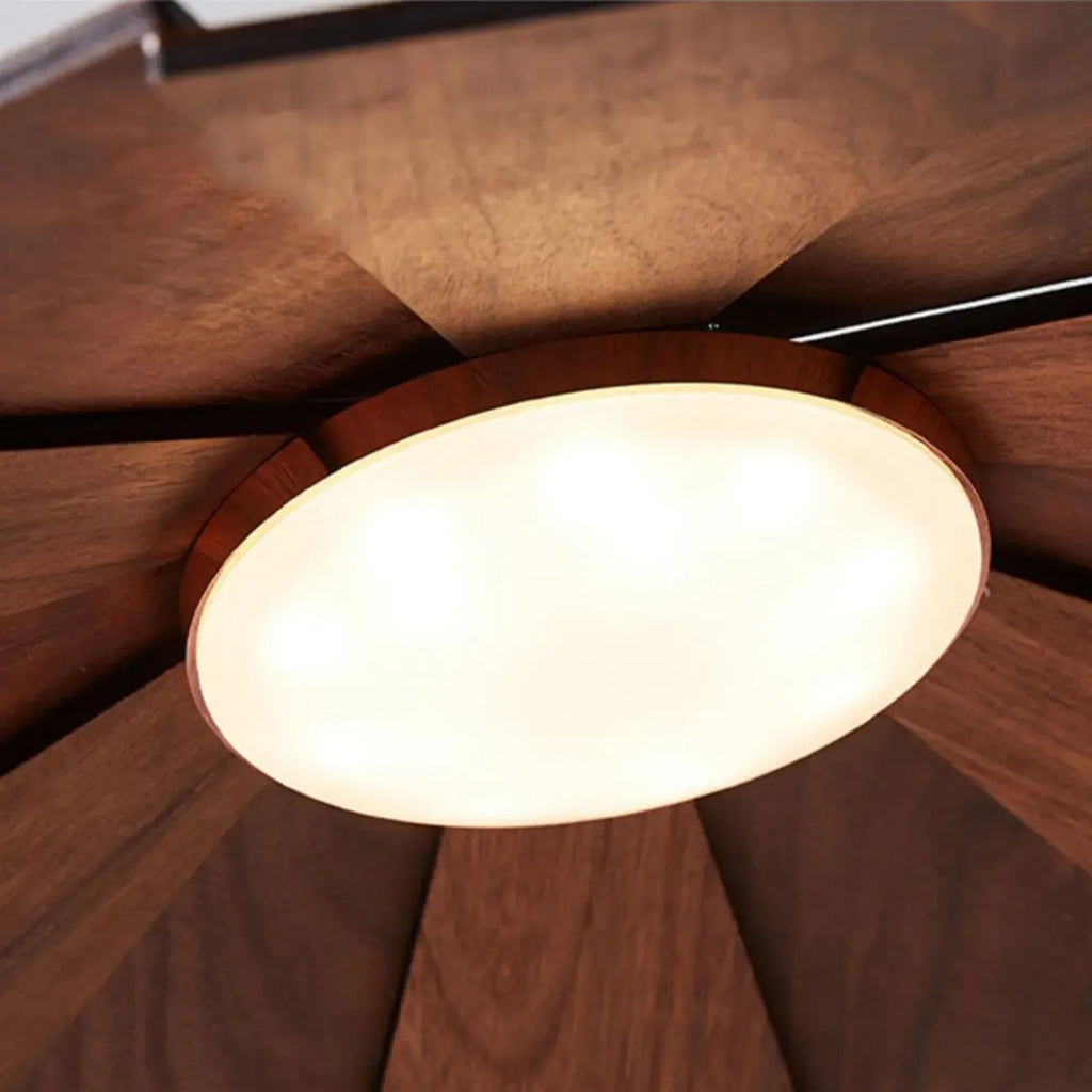 Suspension ronde classique en bois avec abat-jour pour la maison