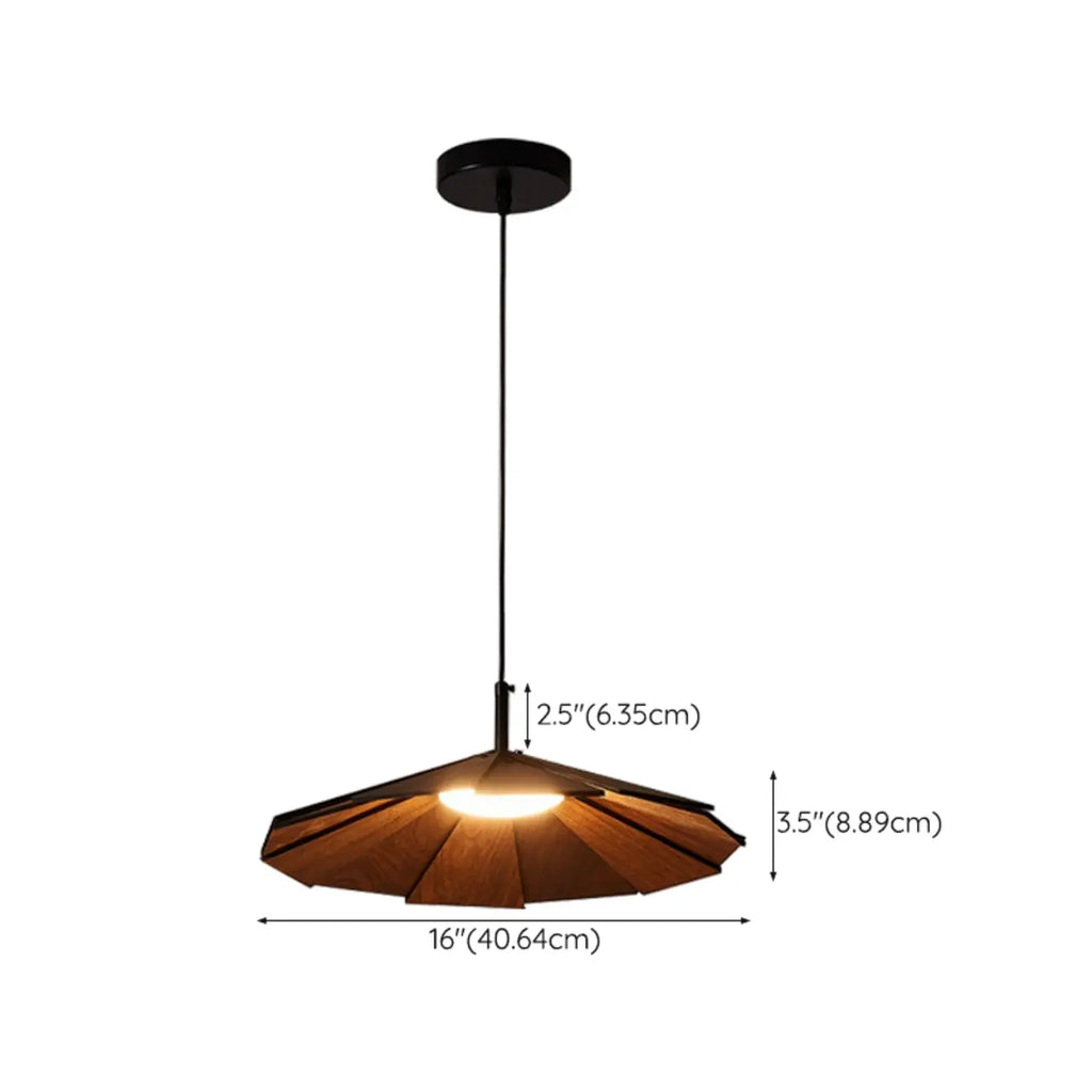 Suspension ronde classique en bois avec abat-jour pour la maison