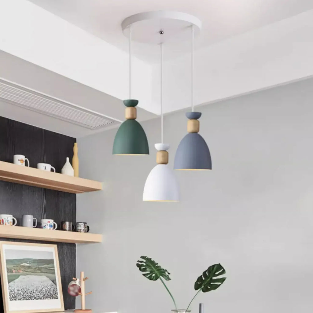 Suspension moderne multicolore en métal pour salle à manger