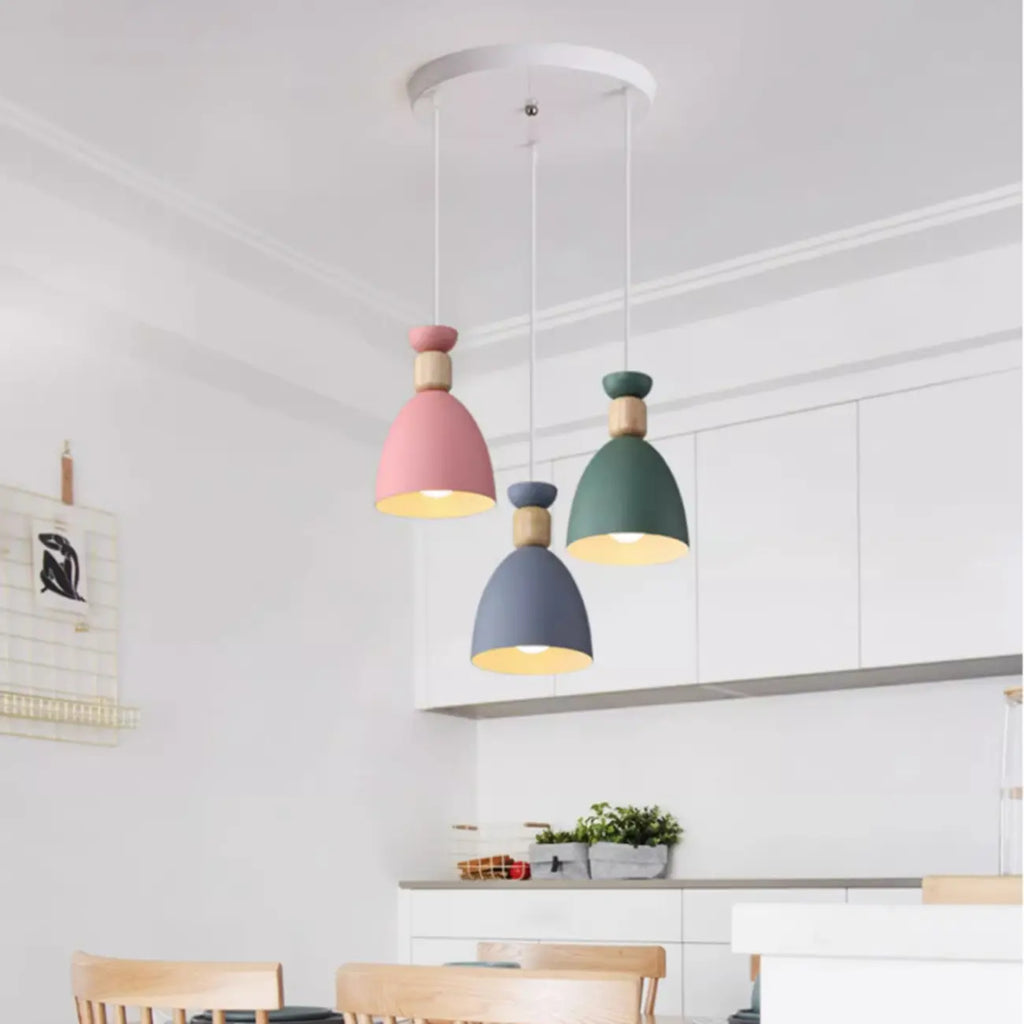 Suspension moderne multicolore en métal pour salle à manger