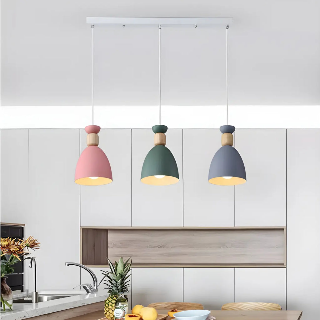 Suspension moderne multicolore en métal pour salle à manger
