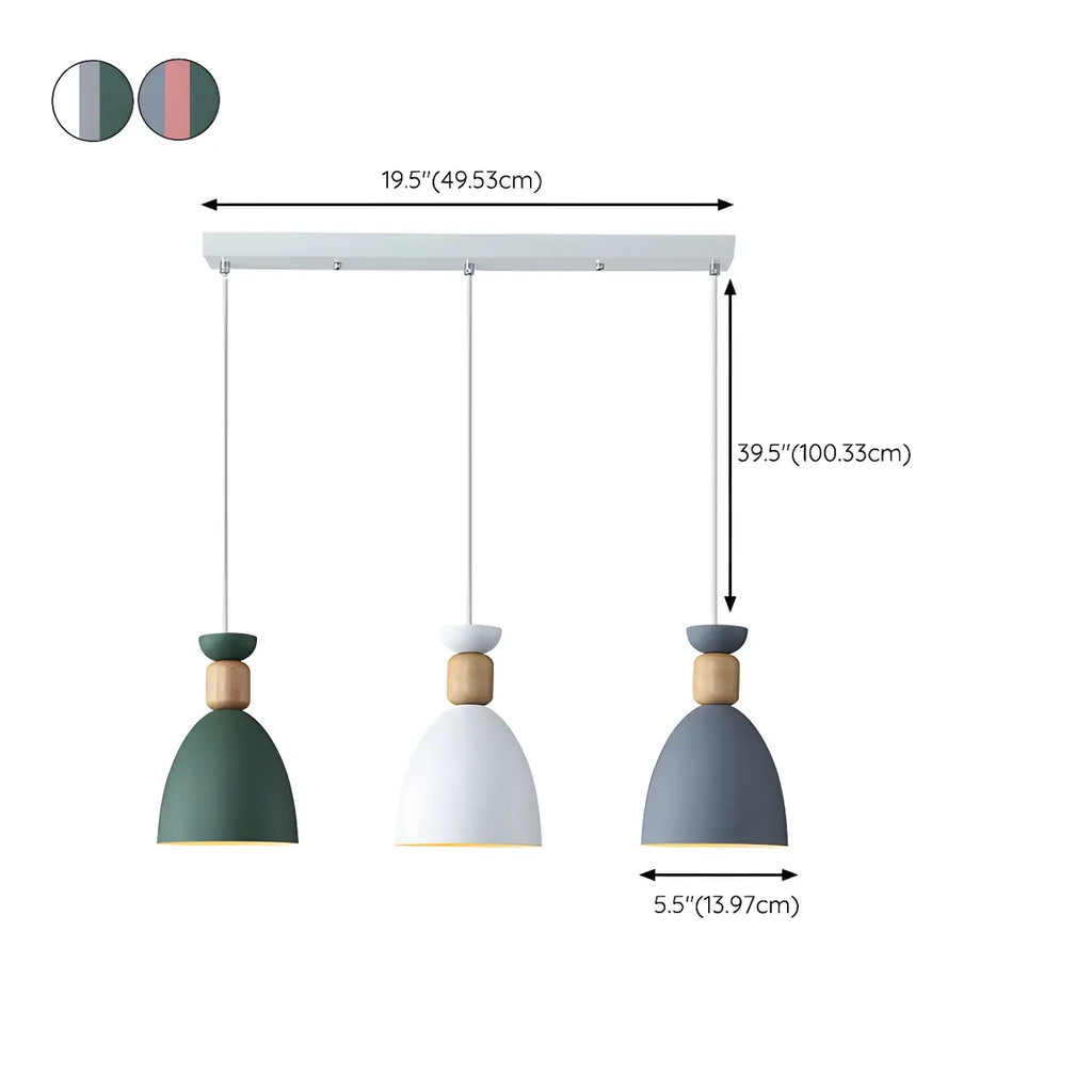 Suspension moderne multicolore en métal pour salle à manger
