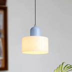 Suspension moderne crème avec abat-jour en verre pour chambre