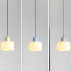 Suspension moderne crème avec abat-jour en verre pour chambre