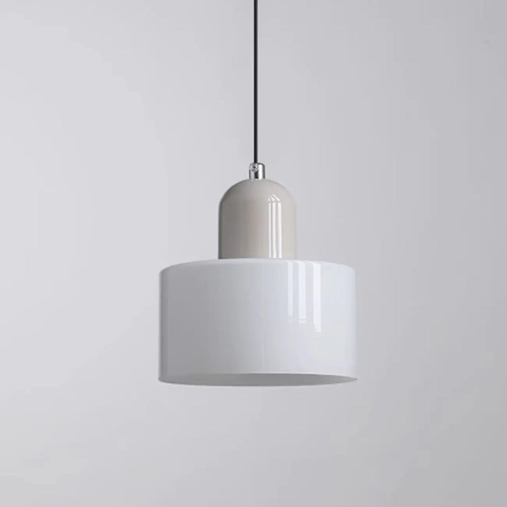 Suspension moderne crème avec abat-jour en verre pour chambre