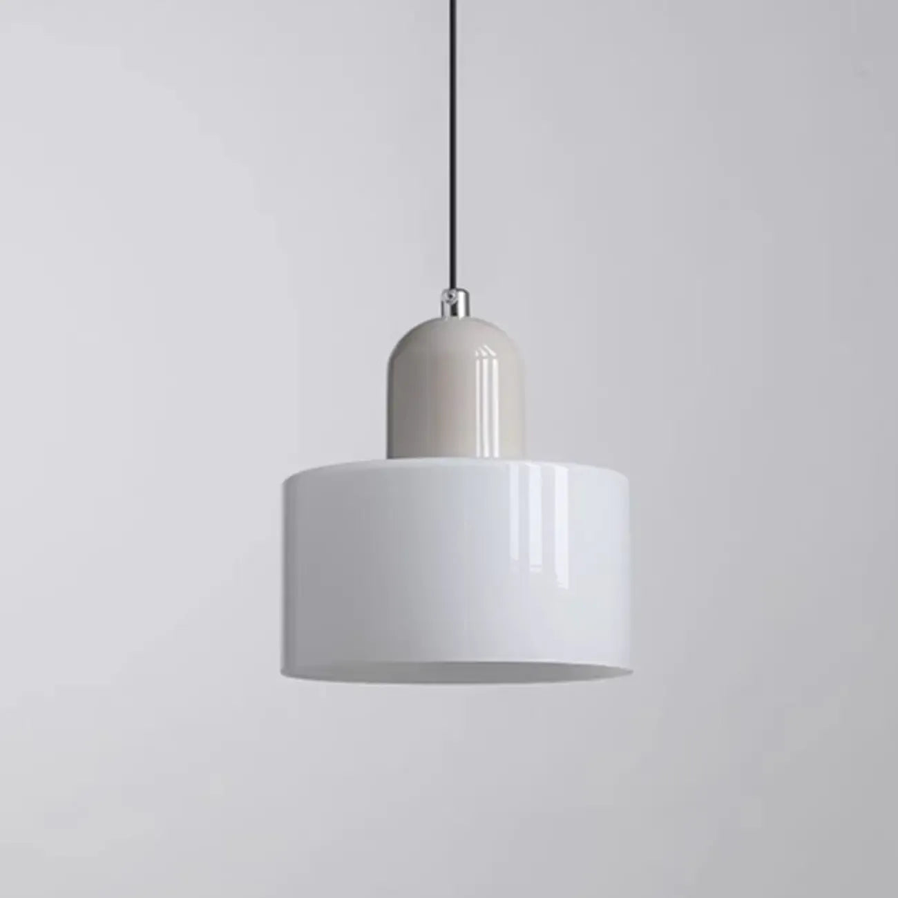 Suspension moderne crème avec abat-jour en verre pour chambre