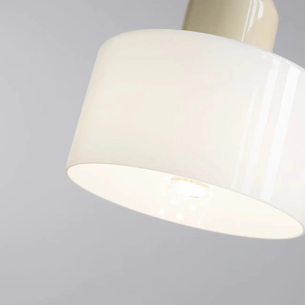 Suspension moderne crème avec abat-jour en verre pour chambre
