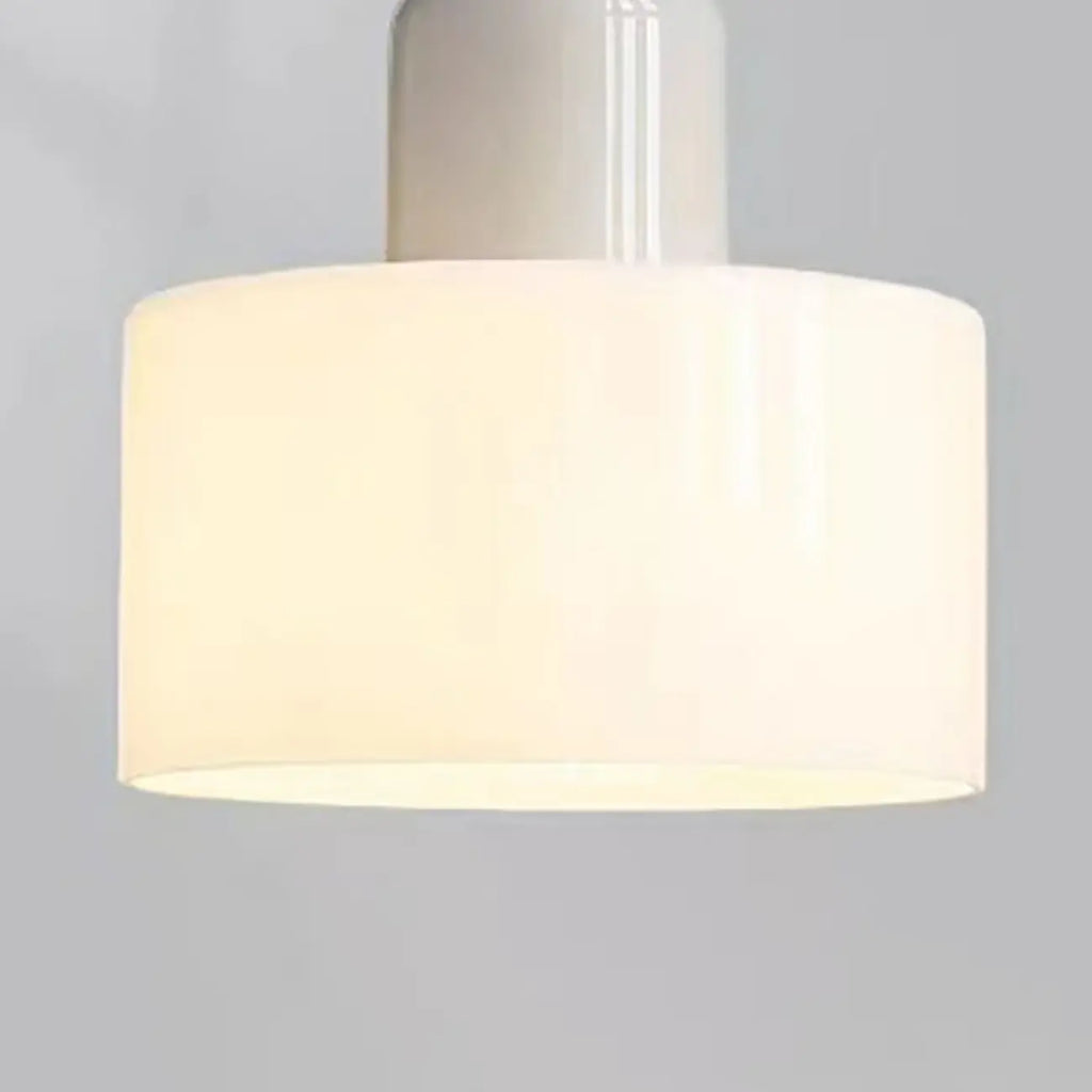 Suspension moderne crème avec abat-jour en verre pour chambre