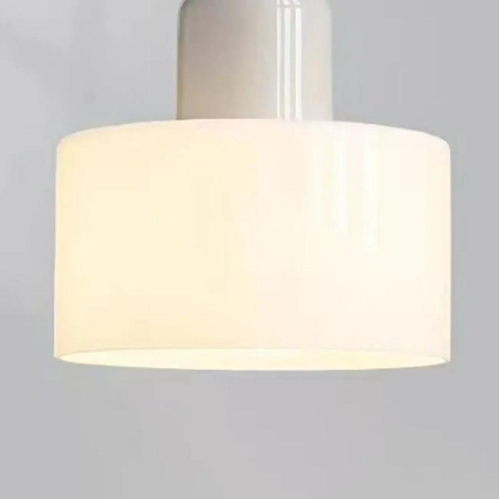 Suspension moderne crème avec abat-jour en verre pour chambre