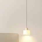 Suspension moderne crème avec abat-jour en verre pour chambre