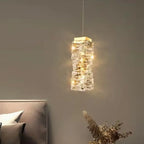 Suspensions d'extérieur modernes en cristal doré