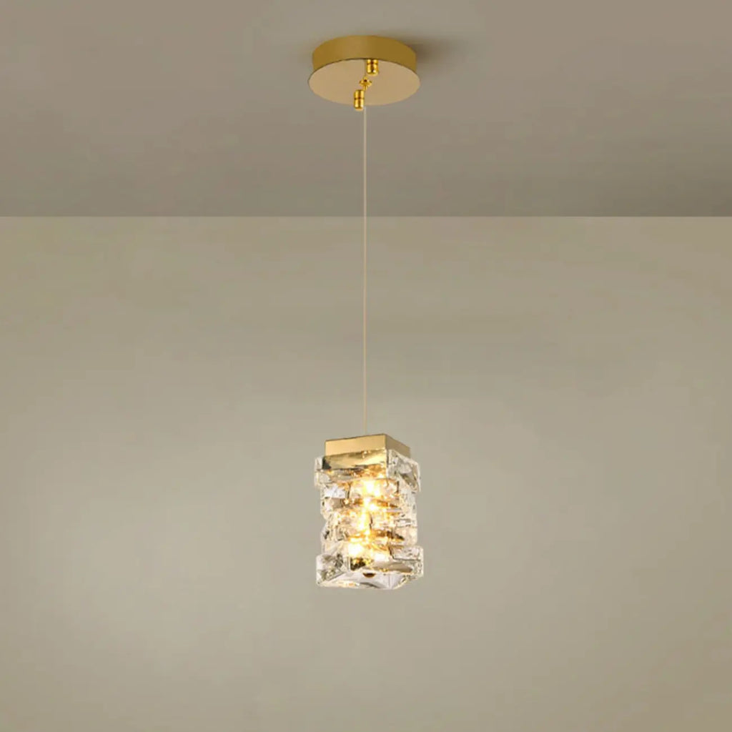 Suspensions d'extérieur modernes en cristal doré