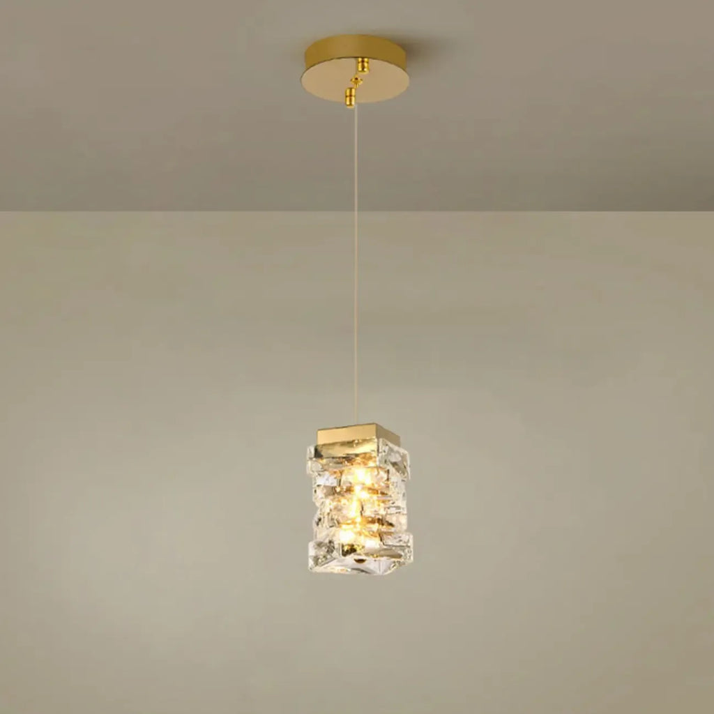 Suspensions d'extérieur modernes en cristal doré