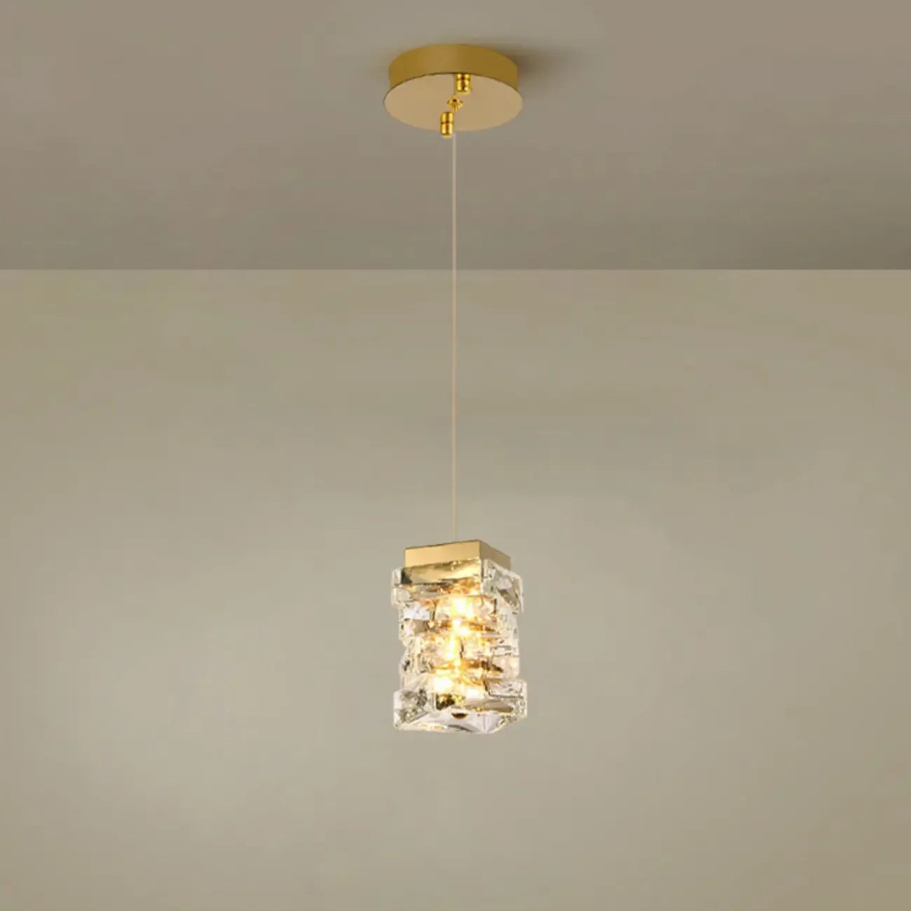 Suspensions d'extérieur modernes en cristal doré