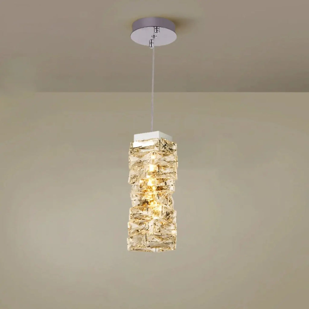 Suspensions d'extérieur modernes en cristal doré