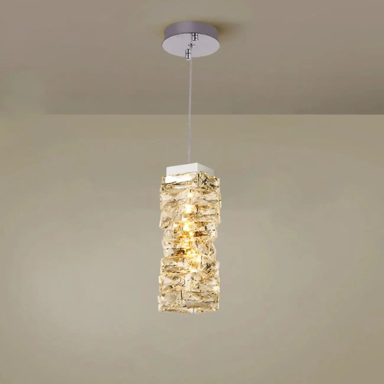 Suspensions d'extérieur modernes en cristal doré