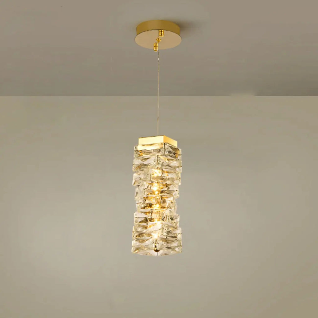 Suspensions d'extérieur modernes en cristal doré