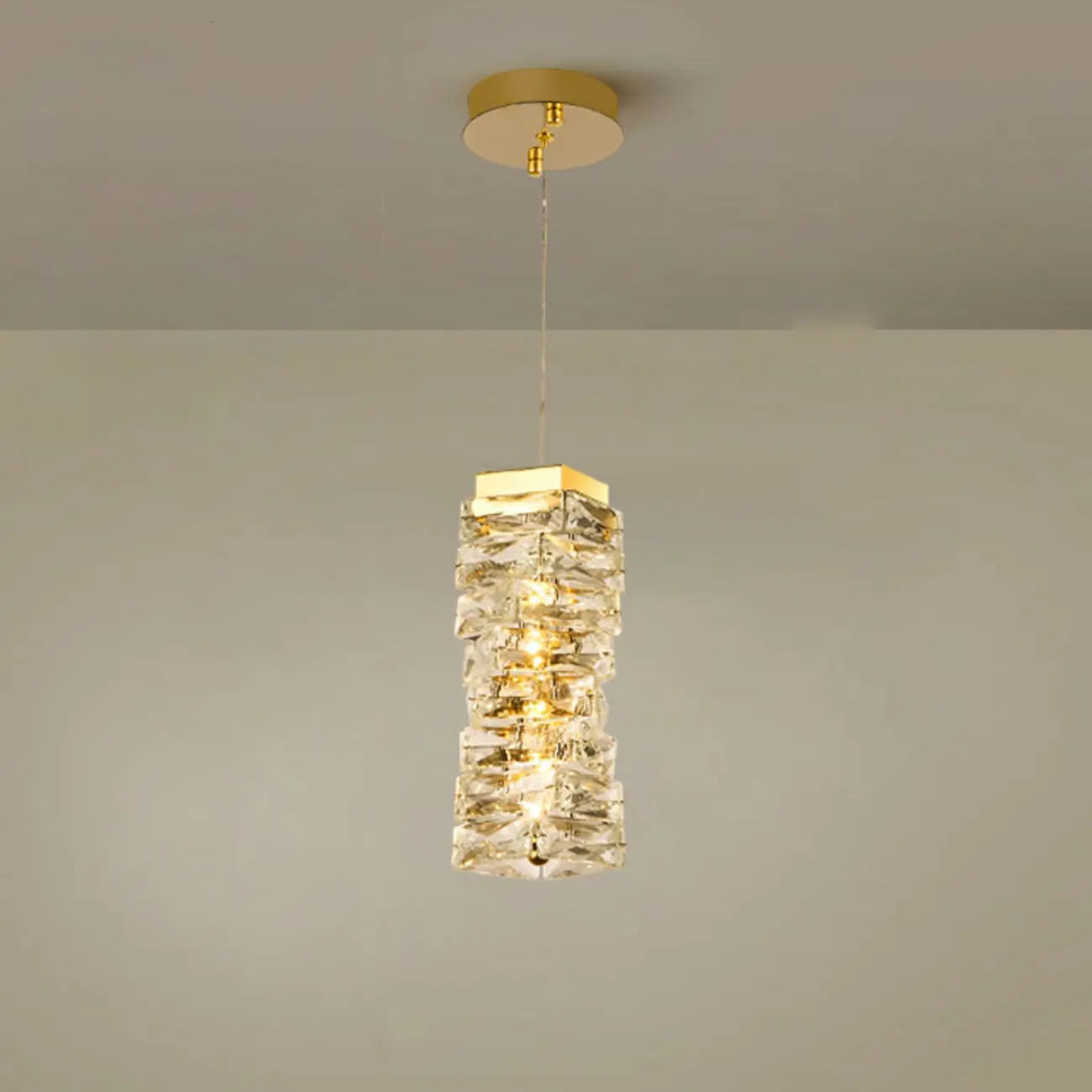 Suspensions d'extérieur modernes en cristal doré