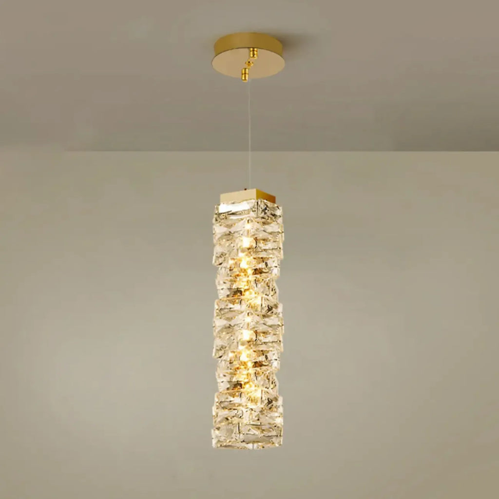 Suspensions d'extérieur modernes en cristal doré