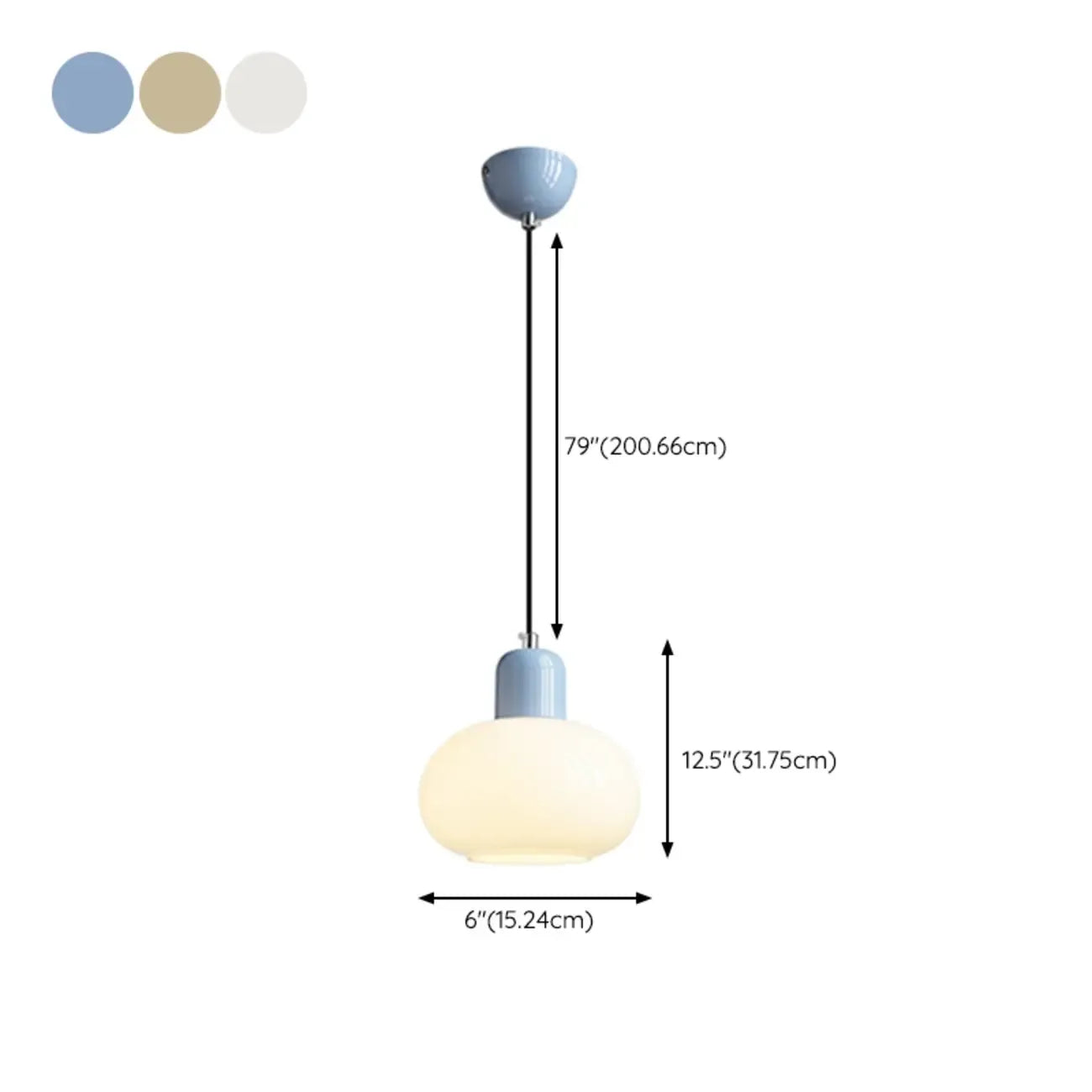 Suspensions minimalistes en céramique avec globe et longueur réglable