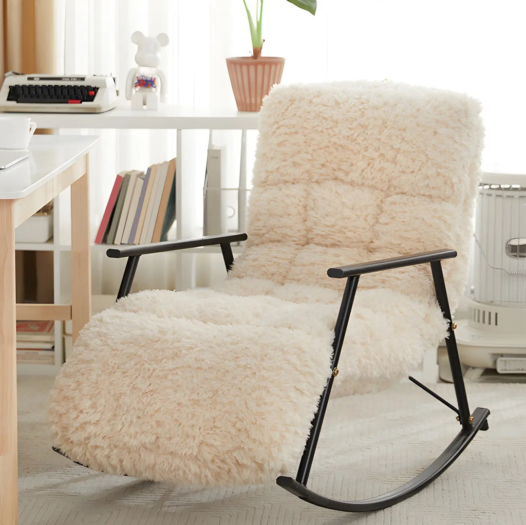 Fauteuil inclinable à bascule moderne en métal rembourré pour intérieur