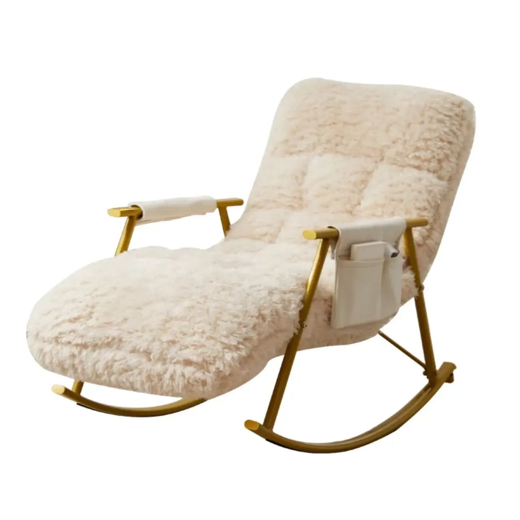 Fauteuil inclinable à bascule moderne en métal rembourré pour intérieur