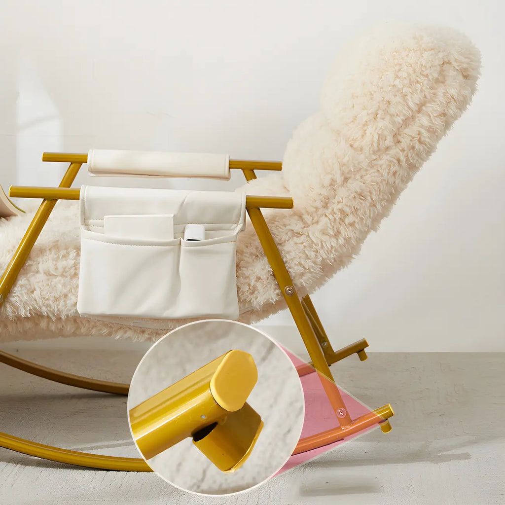 Fauteuil inclinable à bascule moderne en métal rembourré pour intérieur