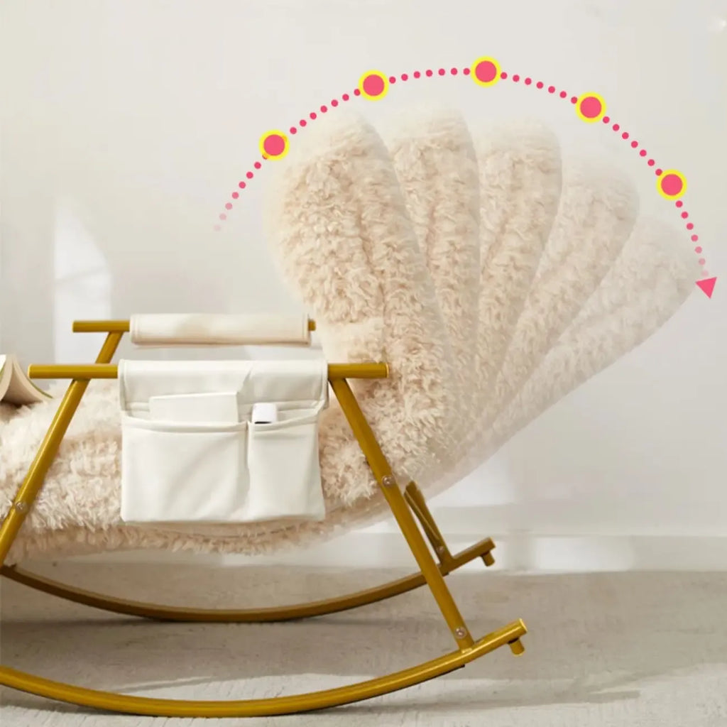 Fauteuil inclinable à bascule moderne en métal rembourré pour intérieur