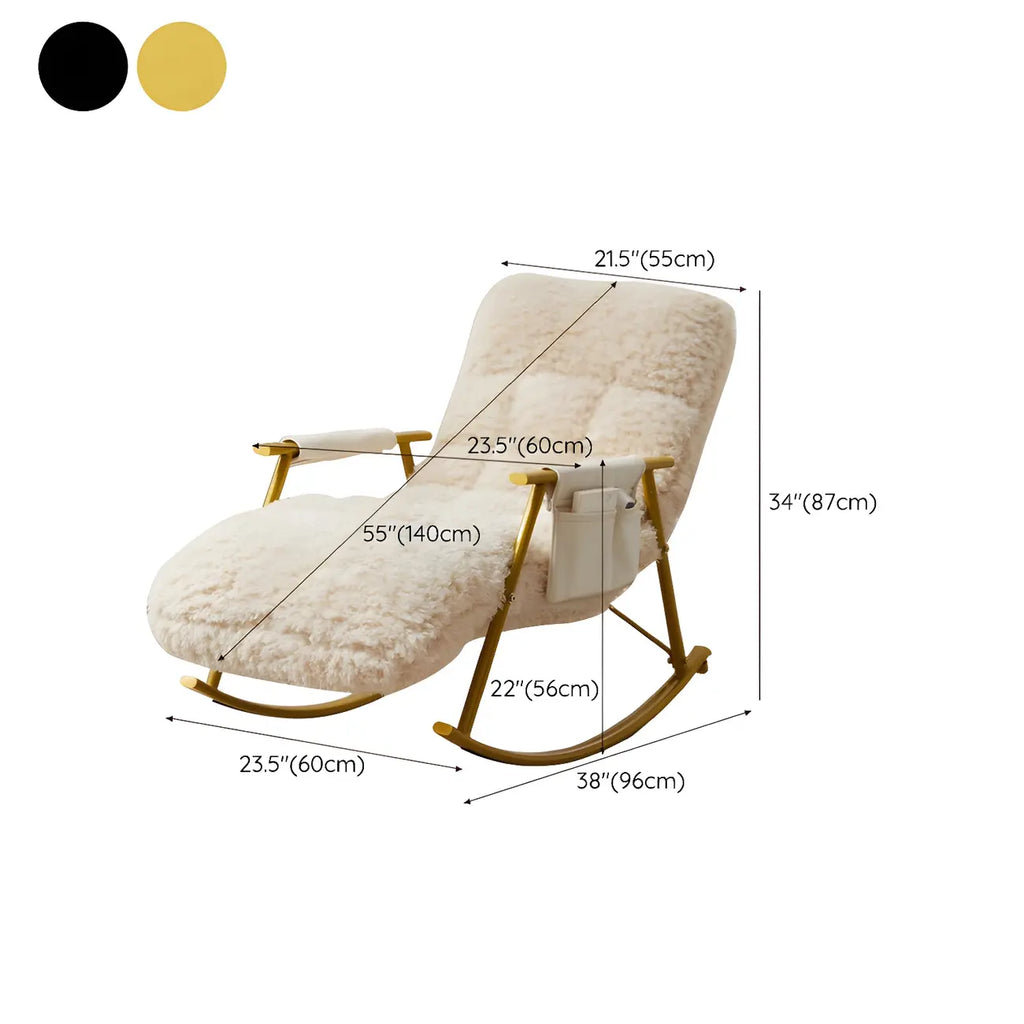 Fauteuil inclinable à bascule moderne en métal rembourré pour intérieur