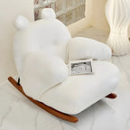Joli fauteuil à bascule blanc rembourré avec repose-pieds pour l'intérieur