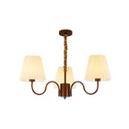Lustre vintage en métal avec abat-jour en tissu pour salon