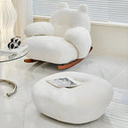 Joli fauteuil à bascule blanc rembourré avec repose-pieds pour l'intérieur