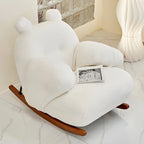 Joli fauteuil à bascule blanc rembourré avec repose-pieds pour l'intérieur