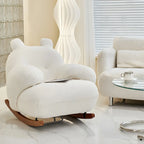 Joli fauteuil à bascule blanc rembourré avec repose-pieds pour l'intérieur