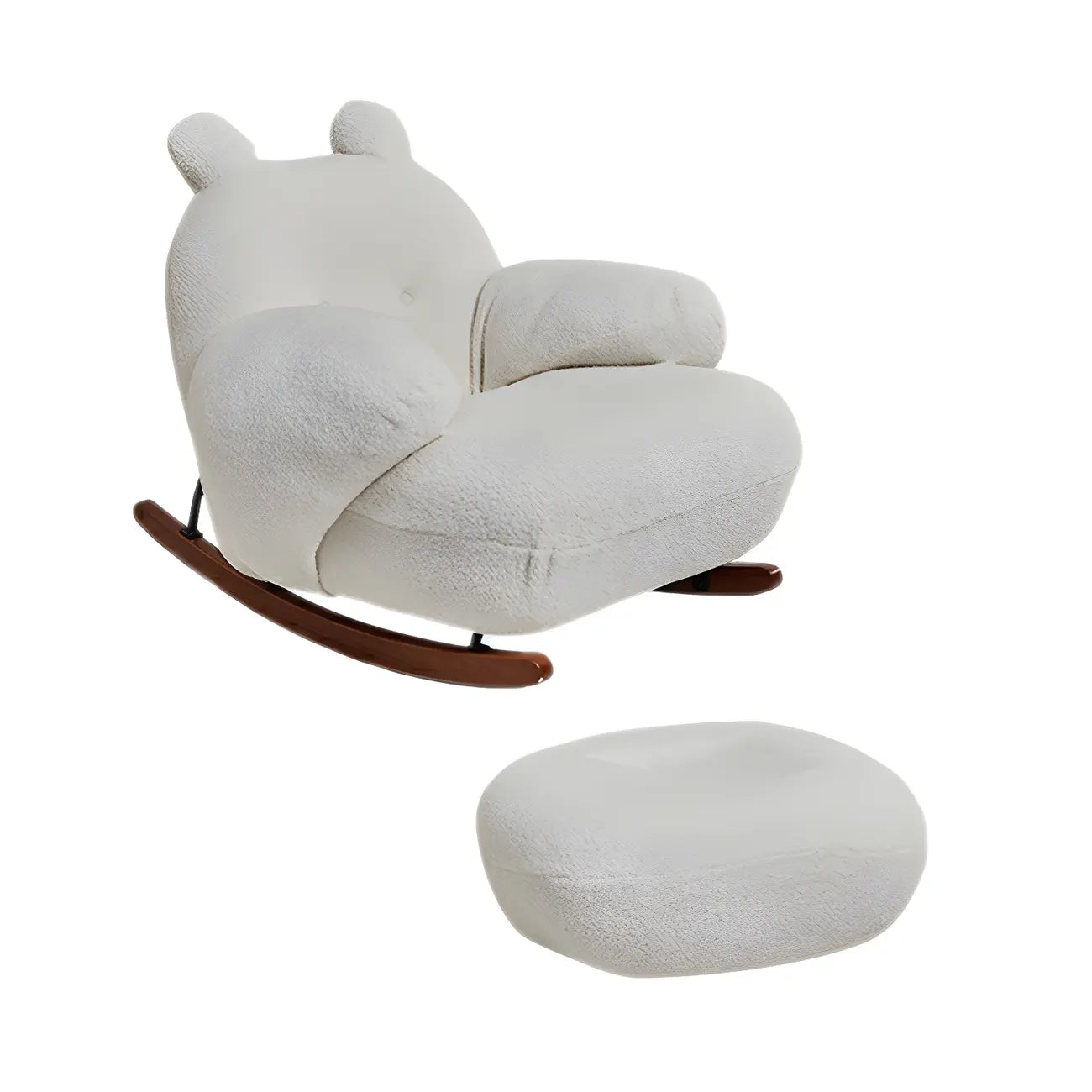 Joli fauteuil à bascule blanc rembourré avec repose-pieds pour l'intérieur