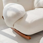 Joli fauteuil à bascule blanc rembourré avec repose-pieds pour l'intérieur