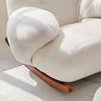 Joli fauteuil à bascule blanc rembourré avec repose-pieds pour l'intérieur