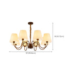 Lustre vintage en métal avec abat-jour en tissu pour salon