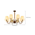 Lustre vintage en métal avec abat-jour en tissu pour salon