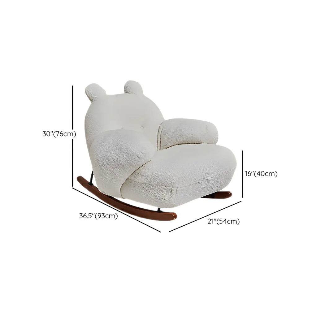Joli fauteuil à bascule blanc rembourré avec repose-pieds pour l'intérieur