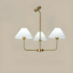 Lustre moderne doré avec abat-jour plissés pour salon