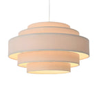 Lustre tambour moderne en tissu à 3 lumières pour salle à manger