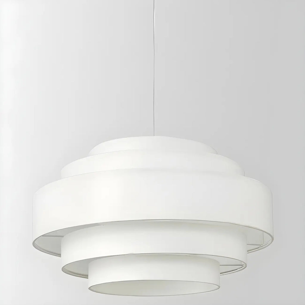 Lustre tambour moderne en tissu à 3 lumières pour salle à manger