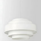 Lustre tambour moderne en tissu à 3 lumières pour salle à manger