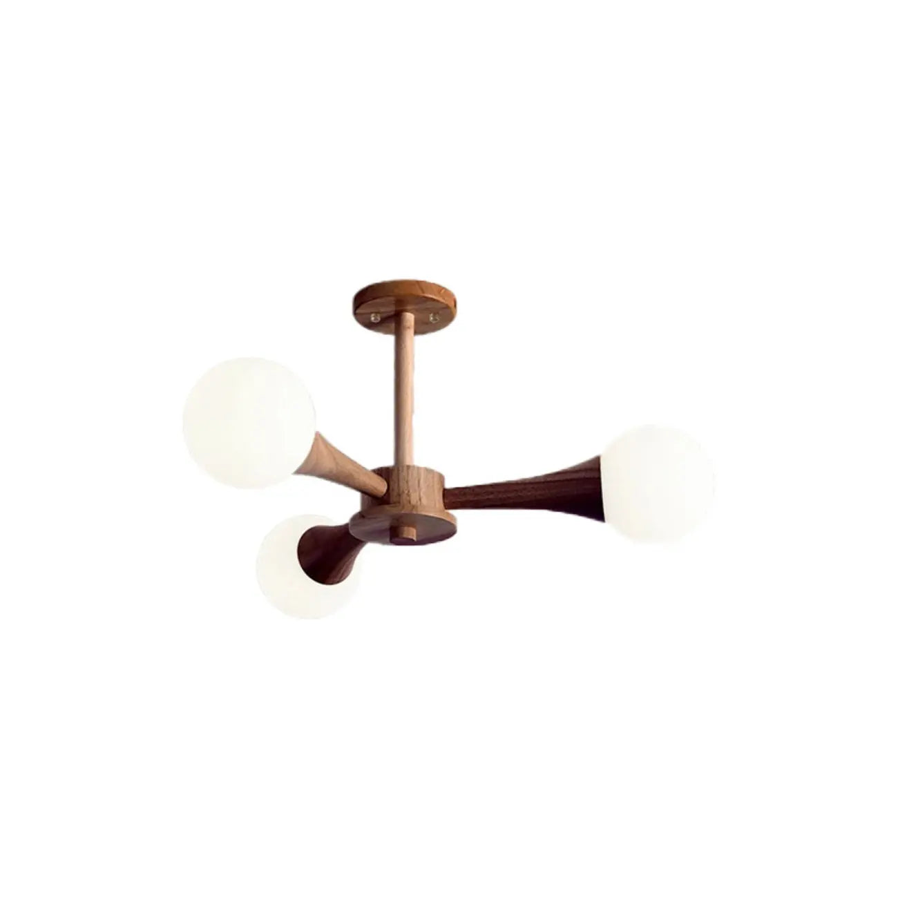Lustre encastré élégant en bois à 5 lumières pour chambre à coucher