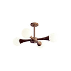 Lustre encastré élégant en bois à 5 lumières pour chambre à coucher