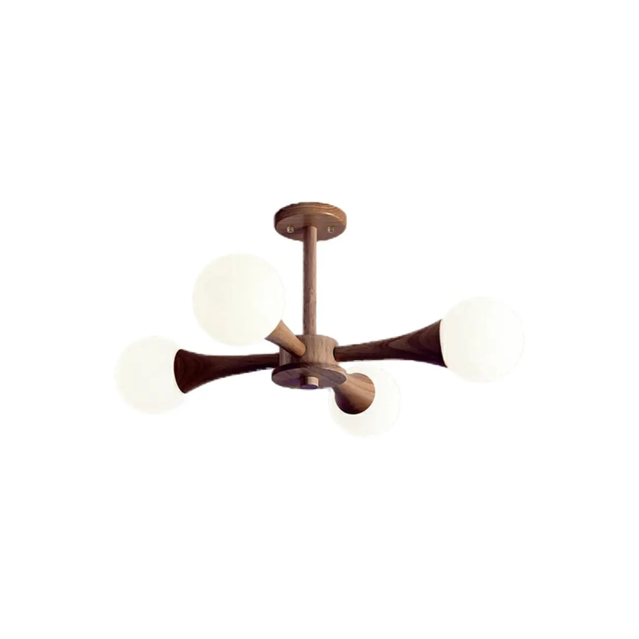 Lustre encastré élégant en bois à 5 lumières pour chambre à coucher
